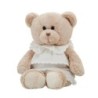 Peluche ours beige robe blanche Marionnaud 2002 Chloe 38 cm (21871)