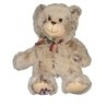 Peluche ours beige marron noeud Marionnaud 32 cm NEUF ETIQU (23408)