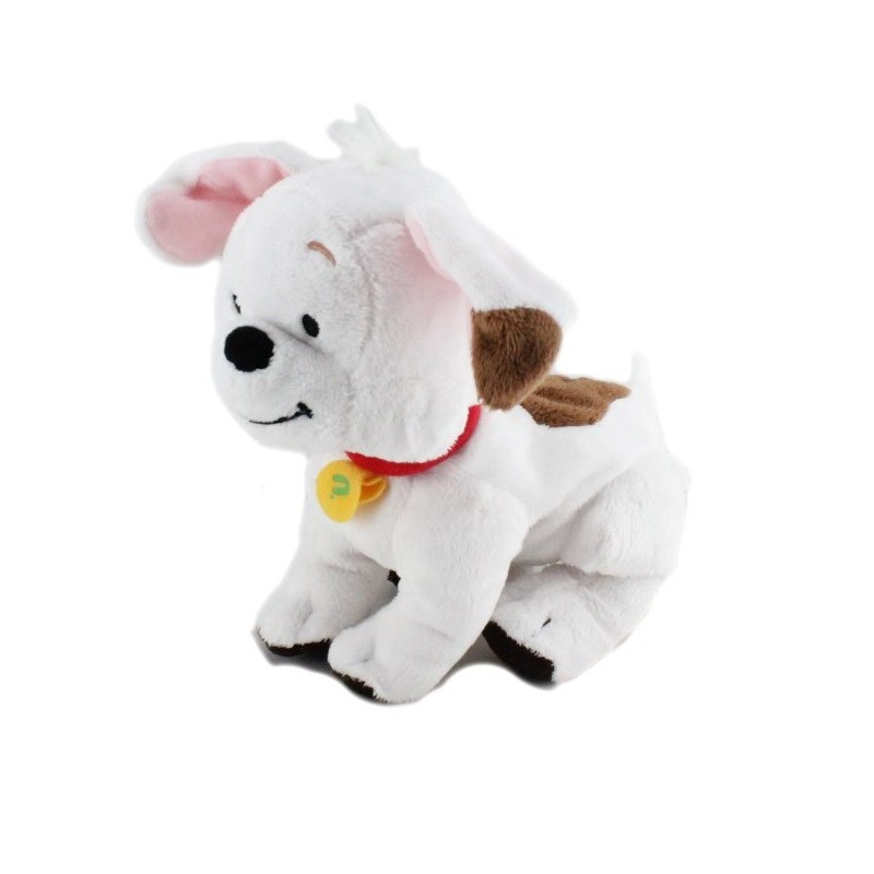 Doudou chien blanc marron BUSTER chien de Winnie Disney 18 cm (21291)