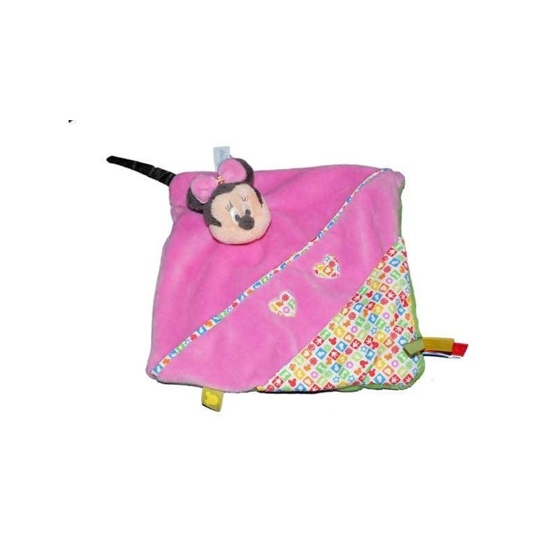 Doudou plat MINNIE rose coeur Disney Baby Nicotoy 587/1069 (14731)