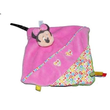 Doudou plat MINNIE rose coeur Disney Baby Nicotoy 587/1069 (14731)