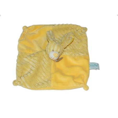 Doudou plat lapin jaune Baby Nat (26625)
