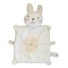 Doudou plat Lapin chat blanc beige croix nombril Nicotoy (1578)