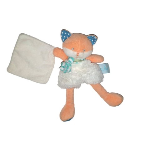 BABY NAT Doudou Renard Mouchoir blanc BN0113 Poupi (25832)