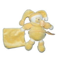 DOUDOU ET COMPAGNIE - Doudou OURS jaune Douceur Macaron Pantin Peluche - H 18 cm (11448)