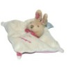Doudou et Compagnie Mini doudou Lapin plat blanc rose 15 cm (17671)