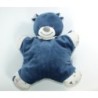 Doudou semi plat coussin Ours bleu Grelot Bout chou Monoprix (23151)