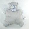 Doudou coussin semi plat ours gris bleu Grelot  Bout chou Monoprix (23156)