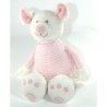 Doudou peluche Souris blanche rose 30 cm Monoprix (23155)