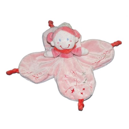 Doudou plat lutin fille Papillon Avda Kiabi Nicotoy 4 noeuds Grelot (13300)