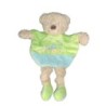 Doudou Plat OURS bleu vert Tracteur - TEX Baby Carrefour (21586)
