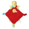 Doudou plat rouge Winnie Oiseau Etiquettes Disney Baby Nicotoy 3 noeuds (9621)