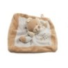 Doudou plat Ours beige bleu Nicotoy roue (18172)