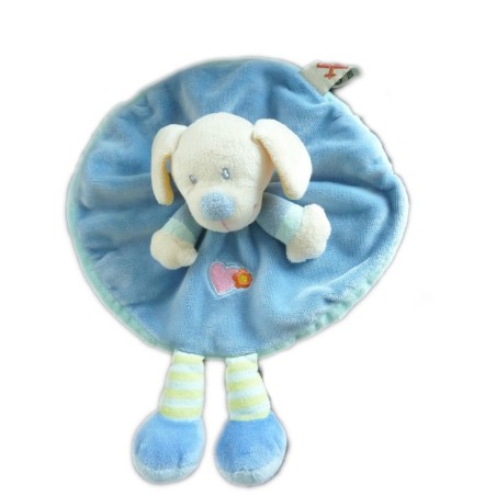 Doudou plat chien bleu coeur Nicotoy 578/5153 (18110)