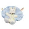 Doudou plat Lapin bleu blanc Nicotoy 579/1562 My Baby (18111)