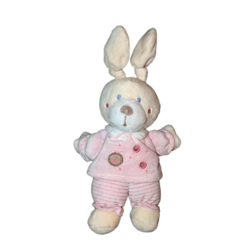 Doudou LAPIN rose ronds NICOTOY Simba -  H 26 cm (12632)