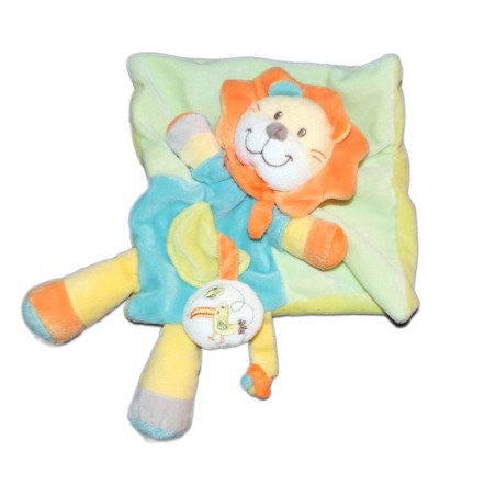 Doudou plat LION jaune bleu NICOTOY Kiabi Kitchoun Toucan oiseau (11919)