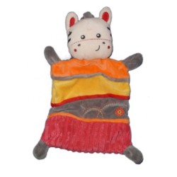 Doudou Plat Zèbre orange rouge jaune Nicotoy 570/0024 (13907)