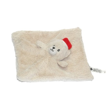 Doudou Ours beige bonnet rouge Noël TEX (27964)
