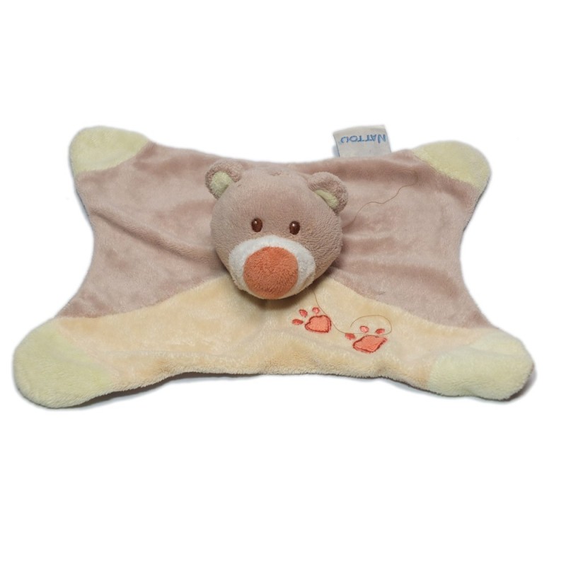 Doudou Peluche heval gris bleu Gaston et Cyril 40 cm Nattou (17931)
