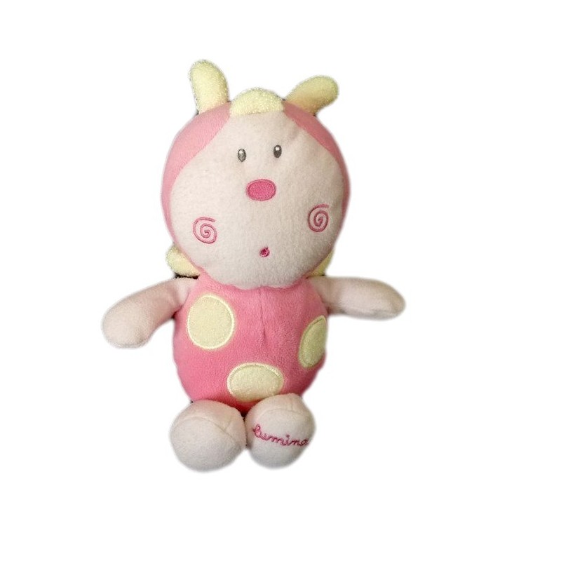 Doudou coccinelle rose Luminou Jemini 24 cm (18864)