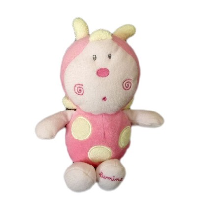 Doudou coccinelle rose Luminou Jemini 24 cm (18864)