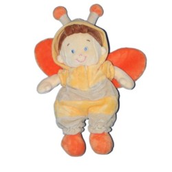 Doudou Peluche Lutin Papillon orange NICOTOY - 26 cm - 579/6648 (11842)