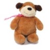 Doudou peluche Chien marron foulard rose 22 cm Nicotoy The classic Collection  (17952)