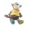 Doudou Singe gris jaune foulard Nicotoy Toucan 28 cm (18017)