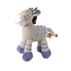 Doudou Cheval Zèbre gris mauve Nicotoy 22 cm 579/3016 (17982)