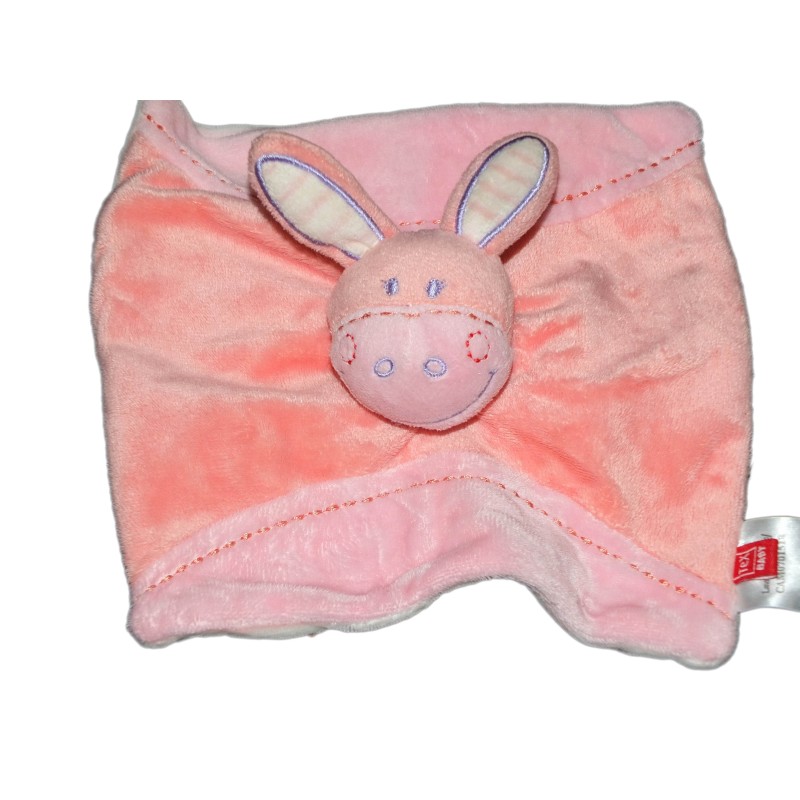 Doudou plat Ane cheval rose TEX Carrefour  (12713)