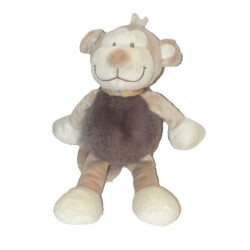 Doudou singe beige marron bandana Noukies Bill et Bono 25 cm (28015)