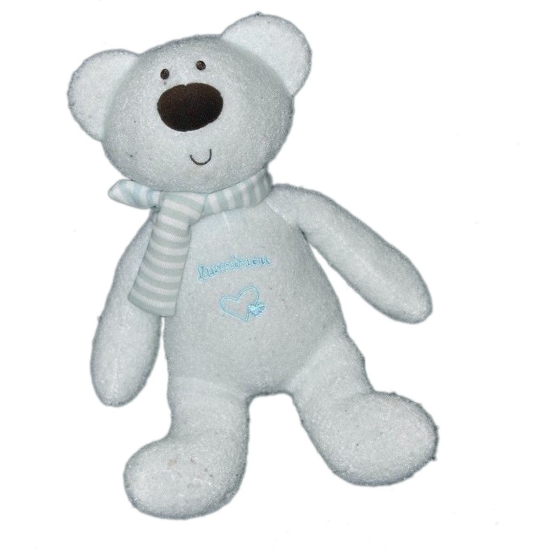 Doudou peluche Ours bleu Luminou 30 cm (20780)