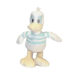 Peluche doudou Donald Disney Store Grelot pull rayé blanc bleu 34 cm (28063)