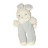 Doudou Lapin blanc bleu CDJ création 26 cm Vintage (27546)