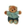 Peluche ours marron vert vichy Pampers 20 cm Vintage (27413)
