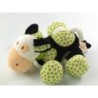 Doudou Vache blanc vert noir grelot 16 cm Baby Nat (18652)