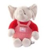 Peluche doudou Elephant India Gris rouge Salopette carreaux 28 cm BOUT CHOU (26104)