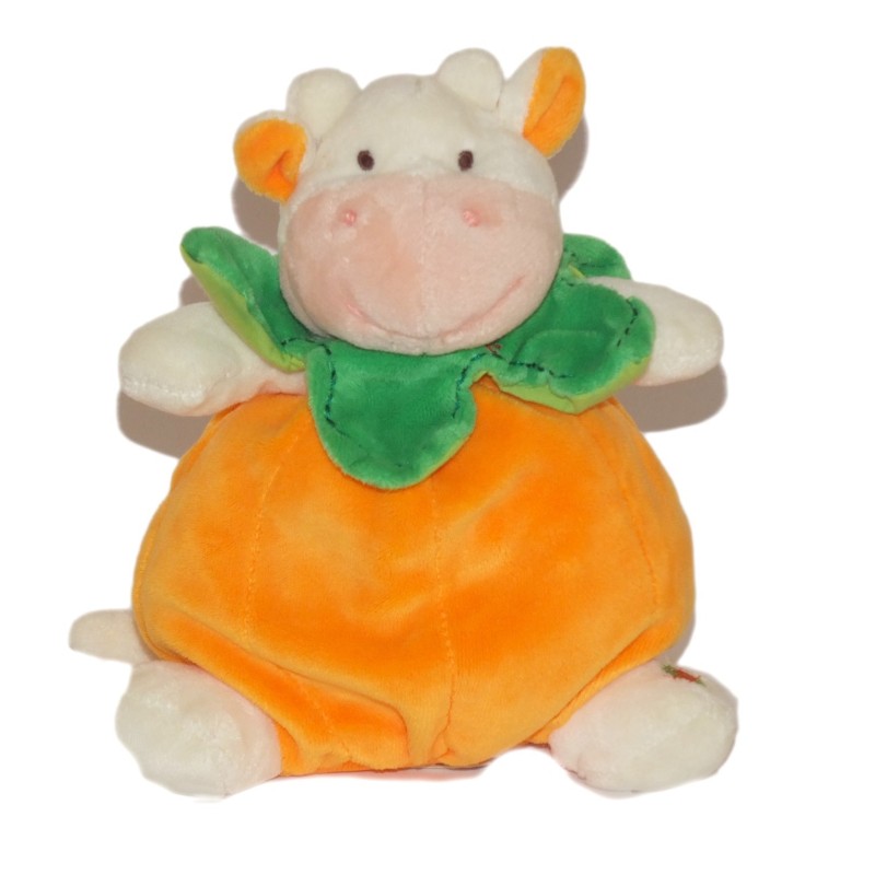 Doudou orange vert La Vache Baby Nat 16 cm (18692)