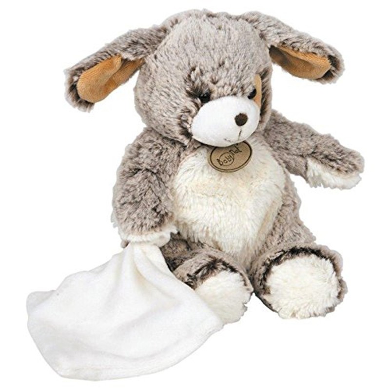 Doudou Baby Nat Chien les Flocons blanc marron mouchoir Babynat BN05 (19176)