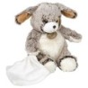 Doudou Baby Nat Chien les Flocons blanc marron mouchoir Babynat BN05 (19176)