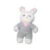 Vintage Ancienne Peluche doudou lapin blanc gris rose  Boulgom 26 cm (28540)