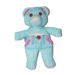 Vintage peluche ours bleu tissu Doodle Pets 26 cm (27581)