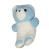 Ancienne Peluche ours blanc bleu Vintage 22 cm (27701)